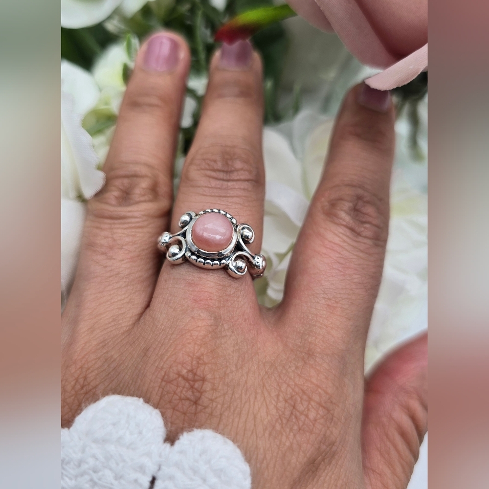 🥰 E's OPAL STERLING SILVER RING - Picture 3 of 9